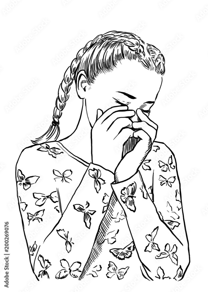 BBC  Blast Art  Design  Drawing of a Crying Girl