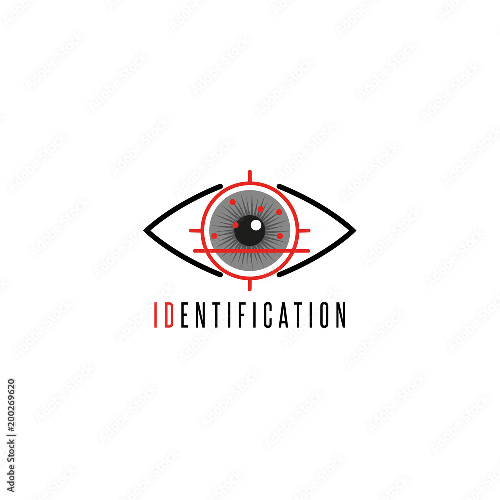 Iris scanner eye logo, personal identification and electronic signature with the help of noncontact scanning of the human eye Iris scanner eye logo, personal identification and electronic signature with the help of noncontact scanning of the human eye