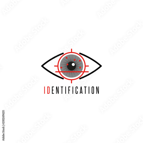 Iris scanner eye logo, personal identification and electronic signature with the help of noncontact scanning of the human eye