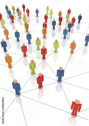 Network of people, 3D rendering