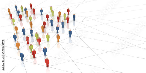 Network of people, 3D rendering
