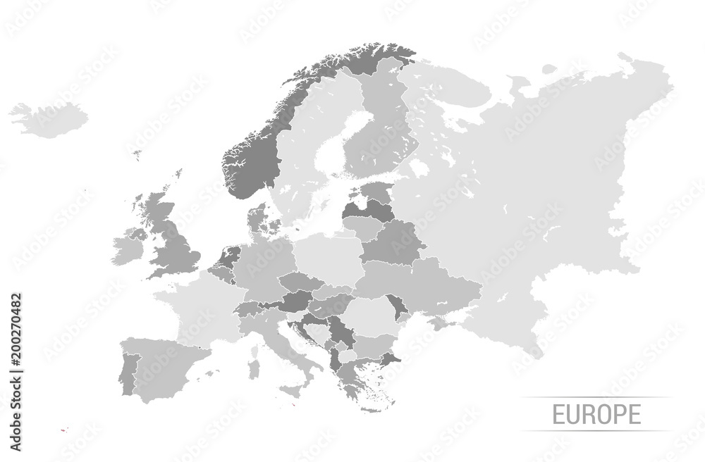Obraz premium Grey Europe map Vector illustrations