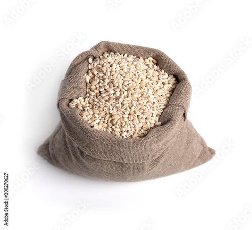 A bag of grain. Isolate. Sample