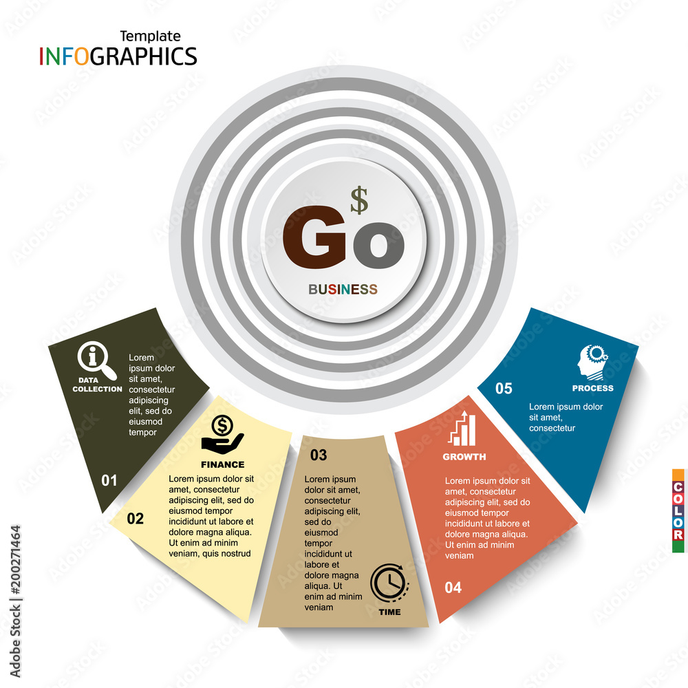 Fototapeta premium Infographic, geometric graph, business concept