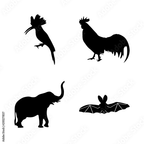 icon Animal with hindu  bat  elephant  animals and horror