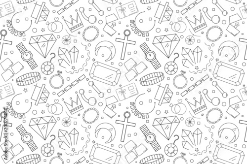 Vector jewelry pattern. Jewelry seamless background