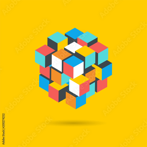 Cube Puzzle Solution Solving Problem Concept banner photo