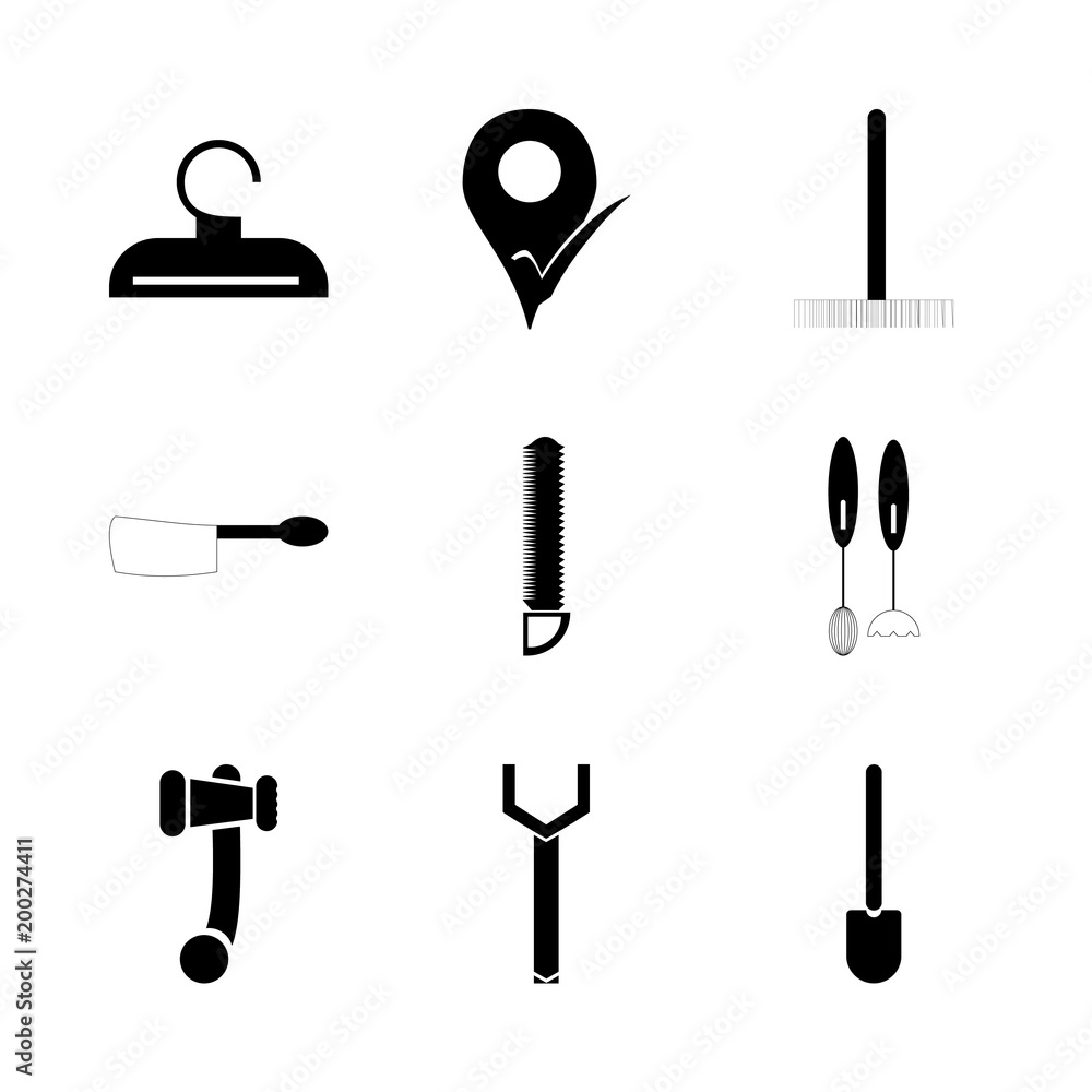 icon Instruments And Tools with chef, boutique, cloakroom, circular and textile icon Instruments And Tools with chef, boutique, cloakroom, circular and textile