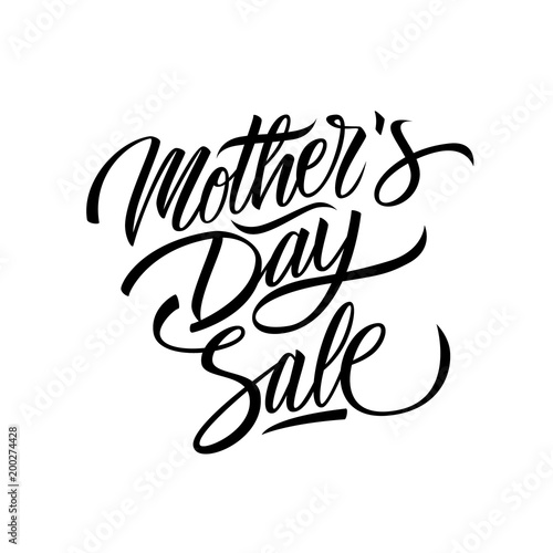 Mother s Day Sale calligraphic lettering text design. Special offer template for business  promotion and advertising. Vector illustration.