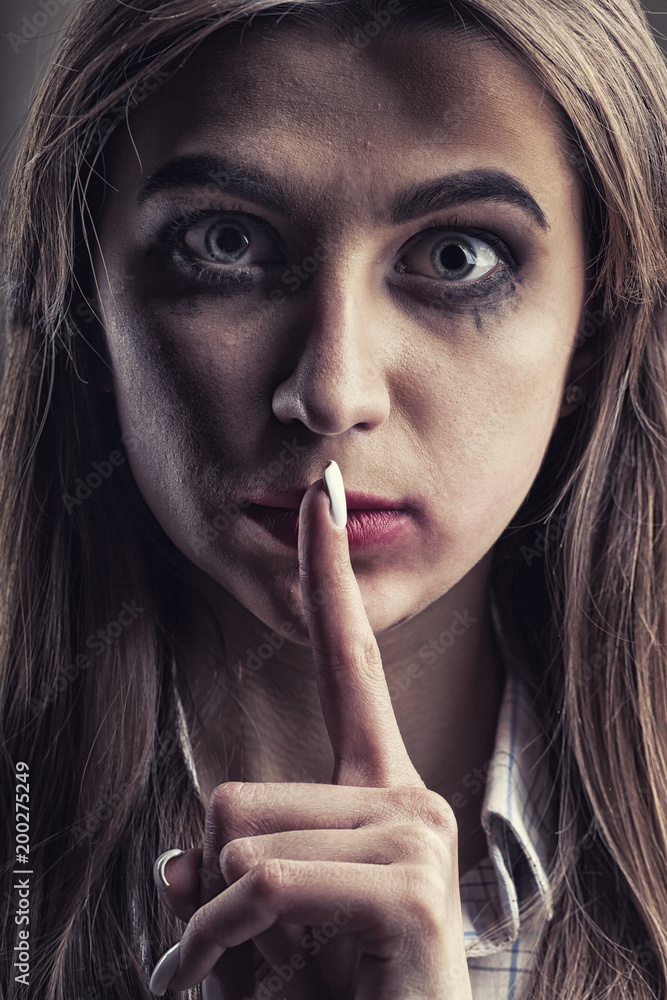 Naklejka premium Domestic violence concept