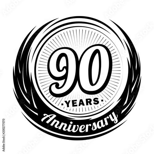 90 years anniversary. Anniversary logo design. 90 years logo.