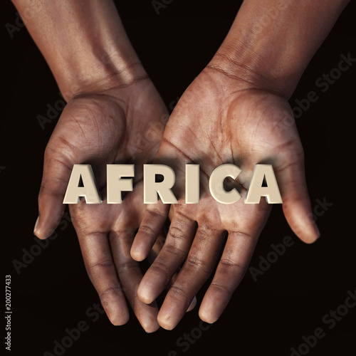 African hand with text Africa photo