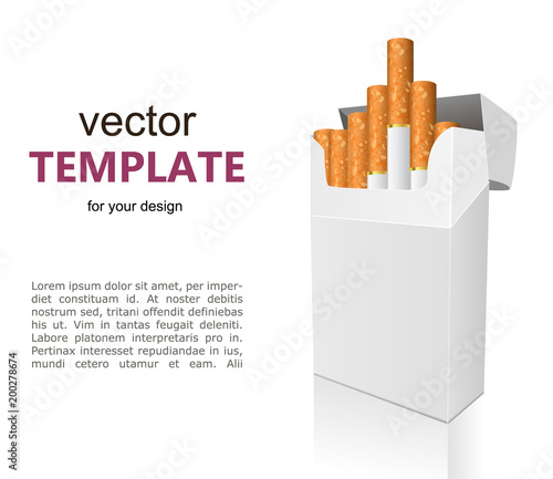 Open full pack of cigarettes isolated vector