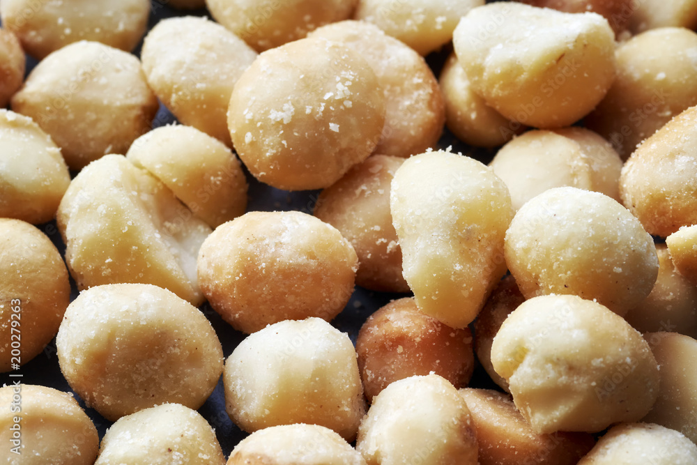 Close up picture of macadamia nuts, selective focus. Close up picture of macadamia nuts, selective focus.