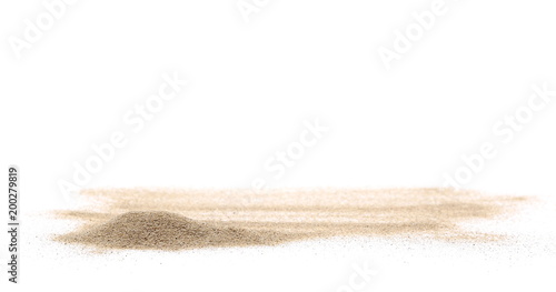 pile dry desert sand isolated on white background