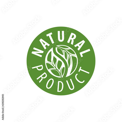Natural product logo design vector template. Leaf icon