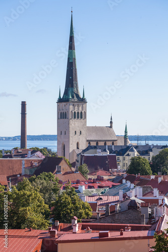 The St. Olaf Church built in the 12th century in Tallinn, Estonia