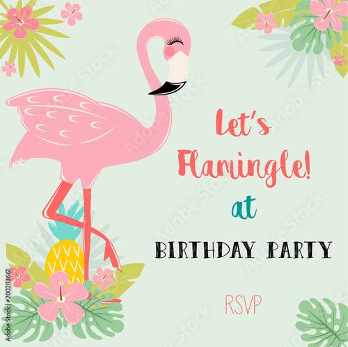 Flamingo birthday party invitation!