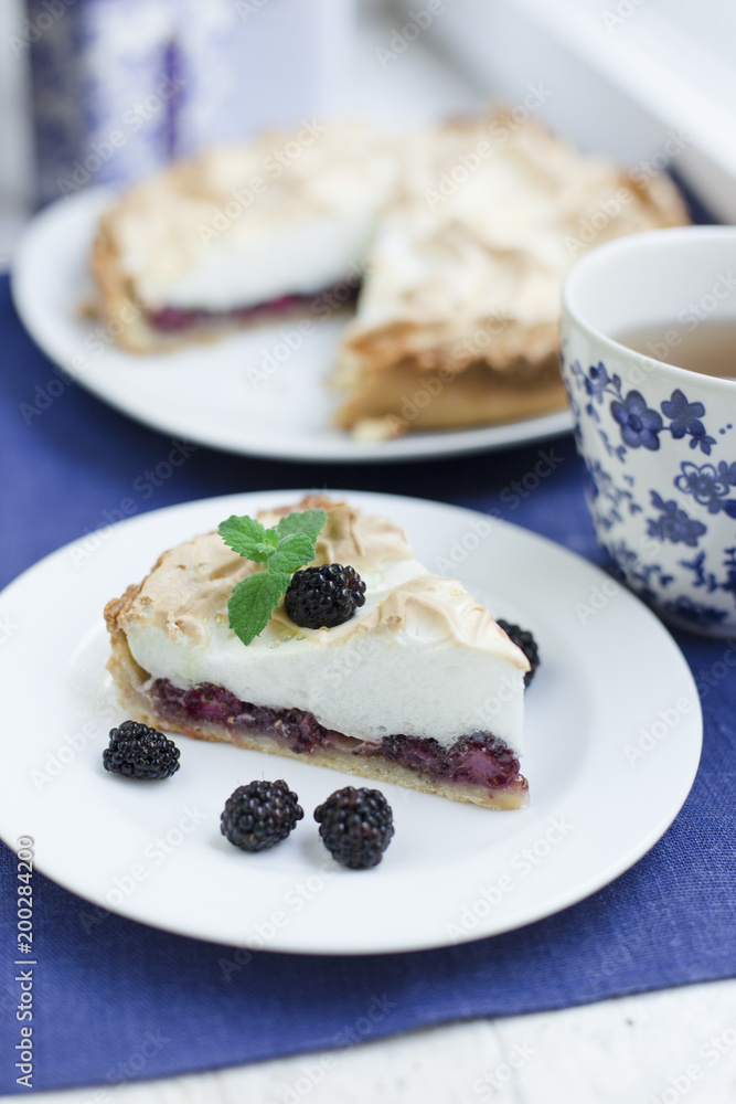 Pie with meringue and berries Pie with meringue and berries