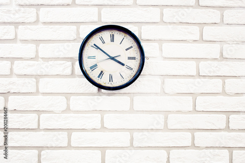 Wallpaper Mural clock on the brick wall Torontodigital.ca