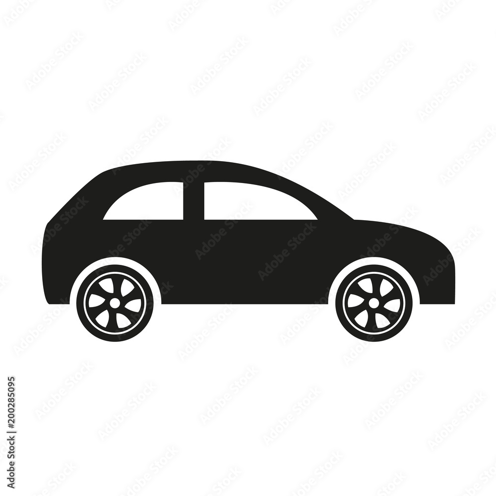 Car icon on white background.