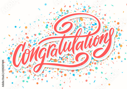 Congratulations card. Hand lettering