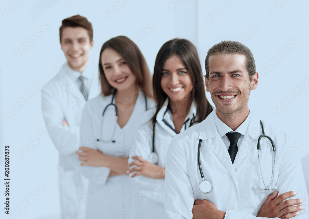 Team of doctors and nurses as colleagues in hospital Team of doctors and nurses as colleagues in hospital