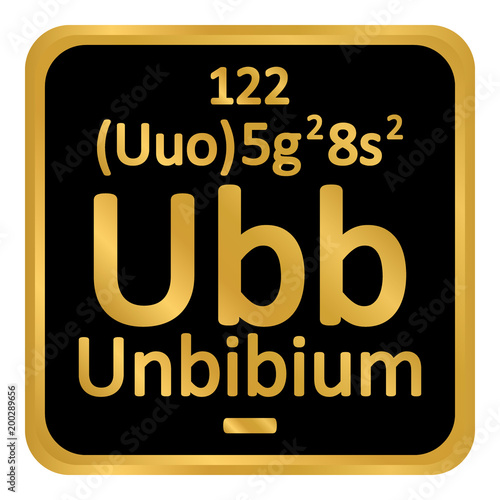 Periodic table element unbinilium icon.