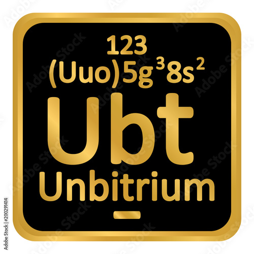 Periodic table element unbitrium icon.
