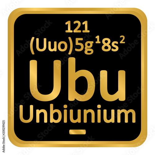Periodic table element unbinilium icon.
