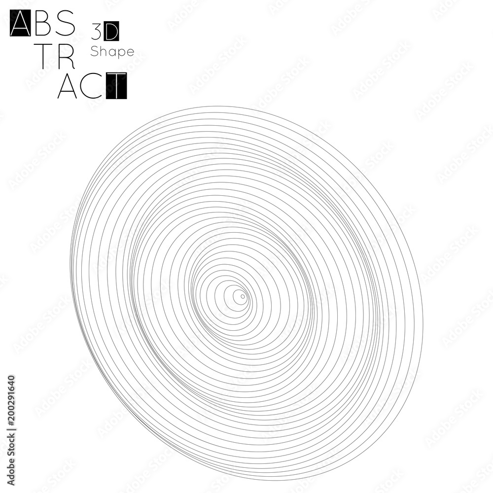 Abstract 3D wireframe geometric shape isolated on white background Circle wave on grid Abstract 3D wireframe geometric shape isolated on white background Circle wave on grid