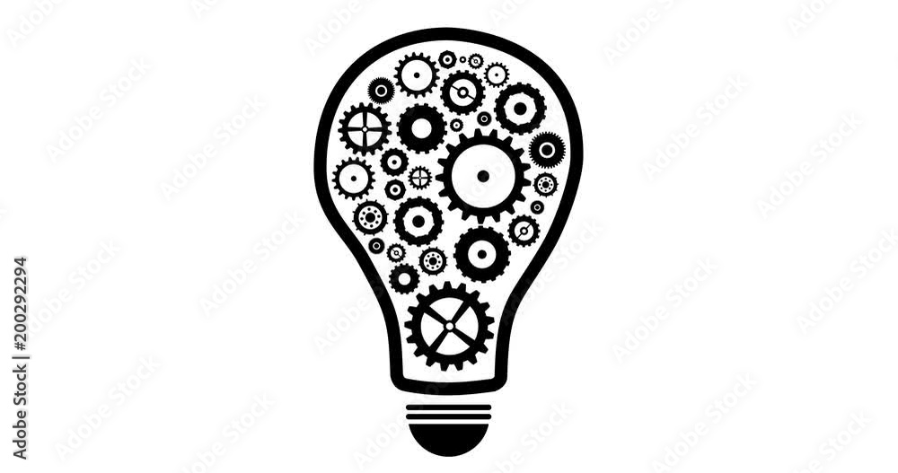 Cogs And Gears Spinning In Lightbulb Teamwork Idea Concept With Alpha Channel Cogs And Gears Spinning In Lightbulb Teamwork Idea Concept With Alpha Channel