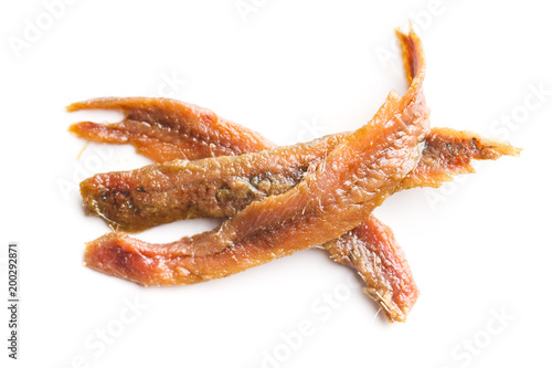 Anchovy fillets in oil.