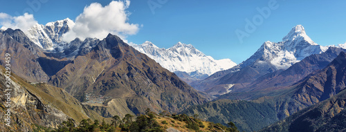 Nuptse  Everest  Lhotse and Ama Dablan mountain views