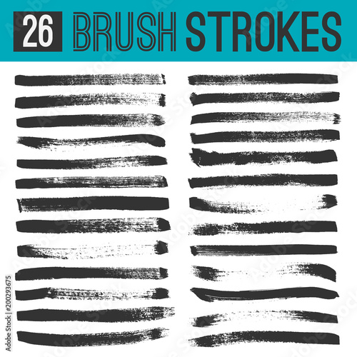 Art grunge sloppy brush strokes. Vector dirty lines.