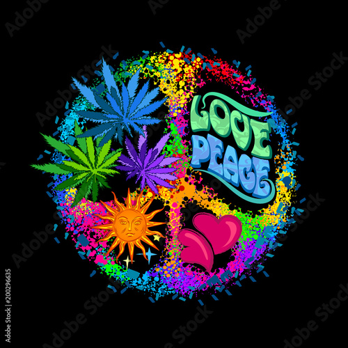 retro hippie symbol