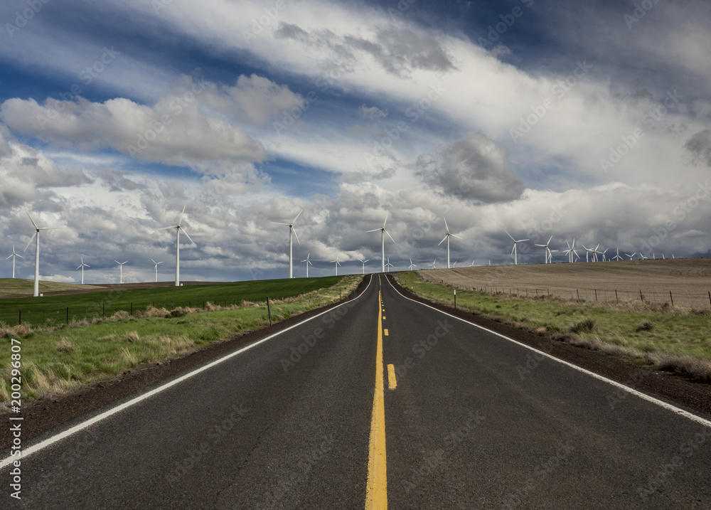 Highway to cleaner energy with wind turbines Highway to cleaner energy with wind turbines