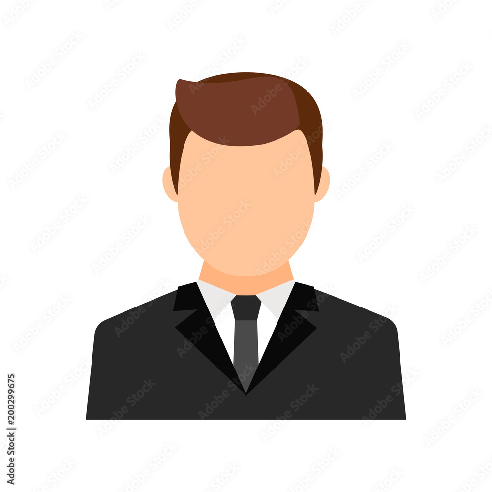 Avatar, portrait of a man in a suit. Vector.