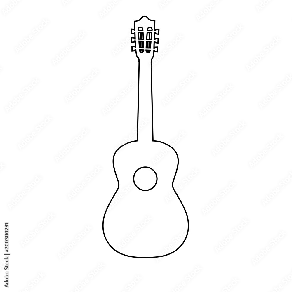 Guitar line icon, outline vector sign, linear style pictogram isolated on  white. Symbol, logo illustration. Editable stroke EPS Stock Vector | Adobe  Stock