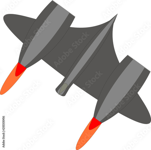Fighter jet engine plane illustration plain clean vector