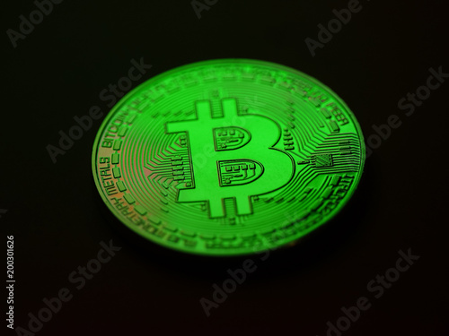 Beautiful color light bitcoin image photo