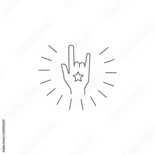 Hand with star icon. Simple element illustration. Hand with star symbol design template. Can be used for web and mobile