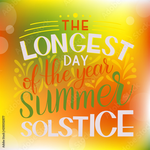Summer solstice lettering. Elements for invitations, posters, greeting cards