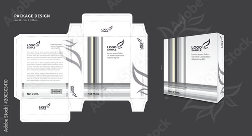 Package template design for Supplements, Cosmetics, Creams, Lotion, Spa, Beauty, Makeup, Candy, Perfume, Creative packaging idea, boxes design, 3d box, printing media, advertisement, product, vector