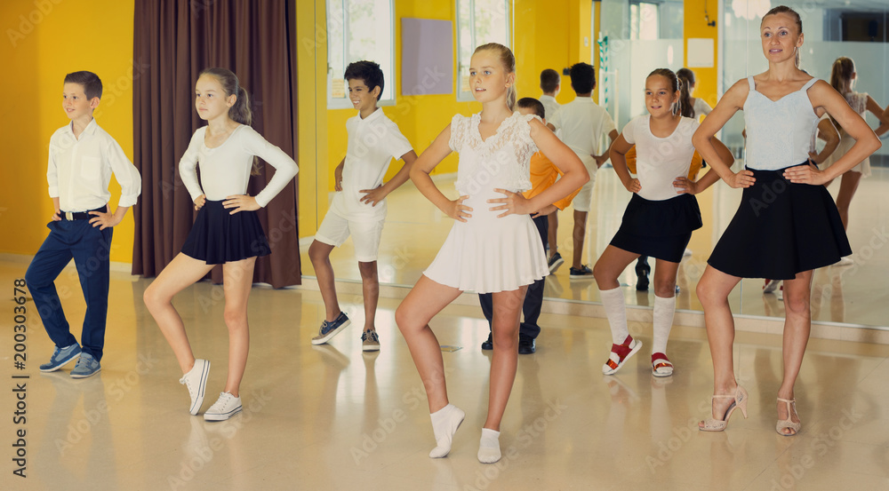 Children dancing in studio