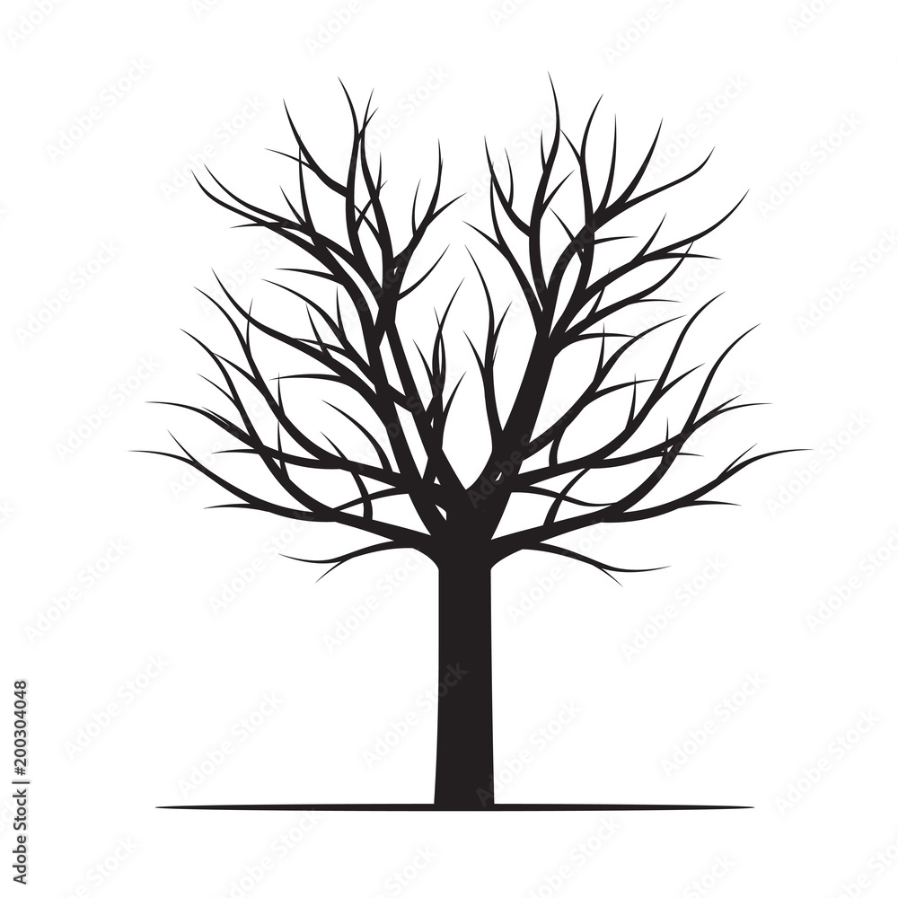 Obraz premium Shape of Black Tree. Vector Illustration.