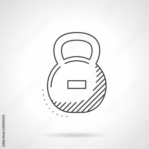 Kettle bell flat line vector icon