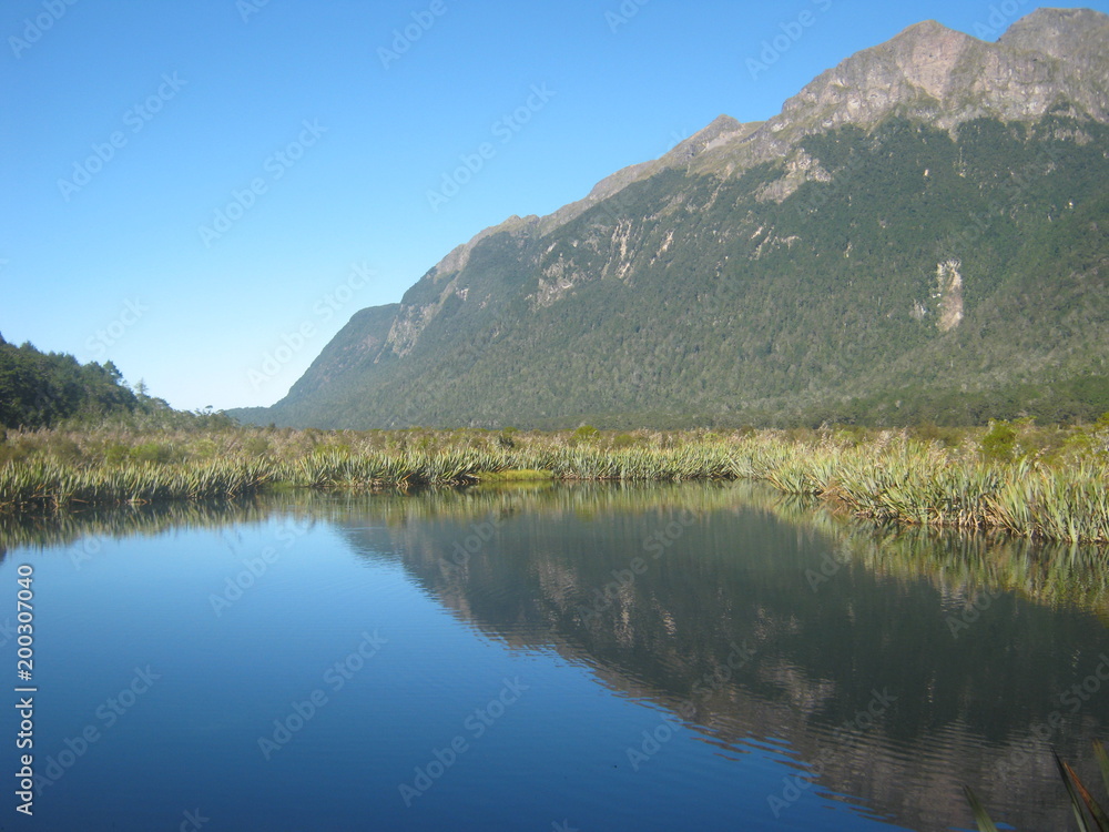 Reflecting pool on the way to Milford Sound