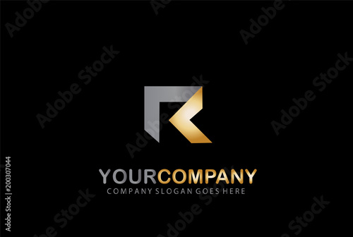 R Logo Golden Letter Design Business Concept