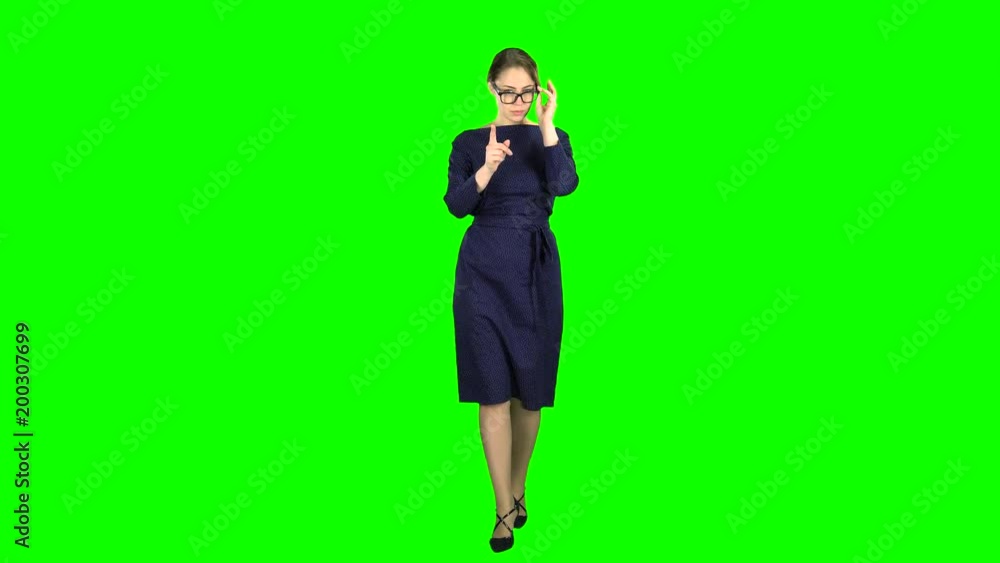 Teacher goes to class. Green screen Teacher goes to class. Green screen
